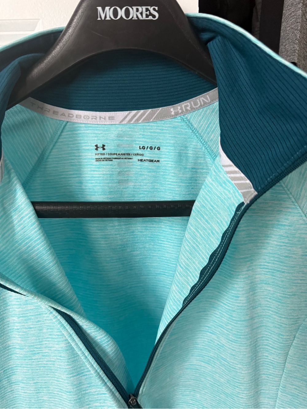 Under Armour Light Teal Heather Full-Zip Performance Pullover